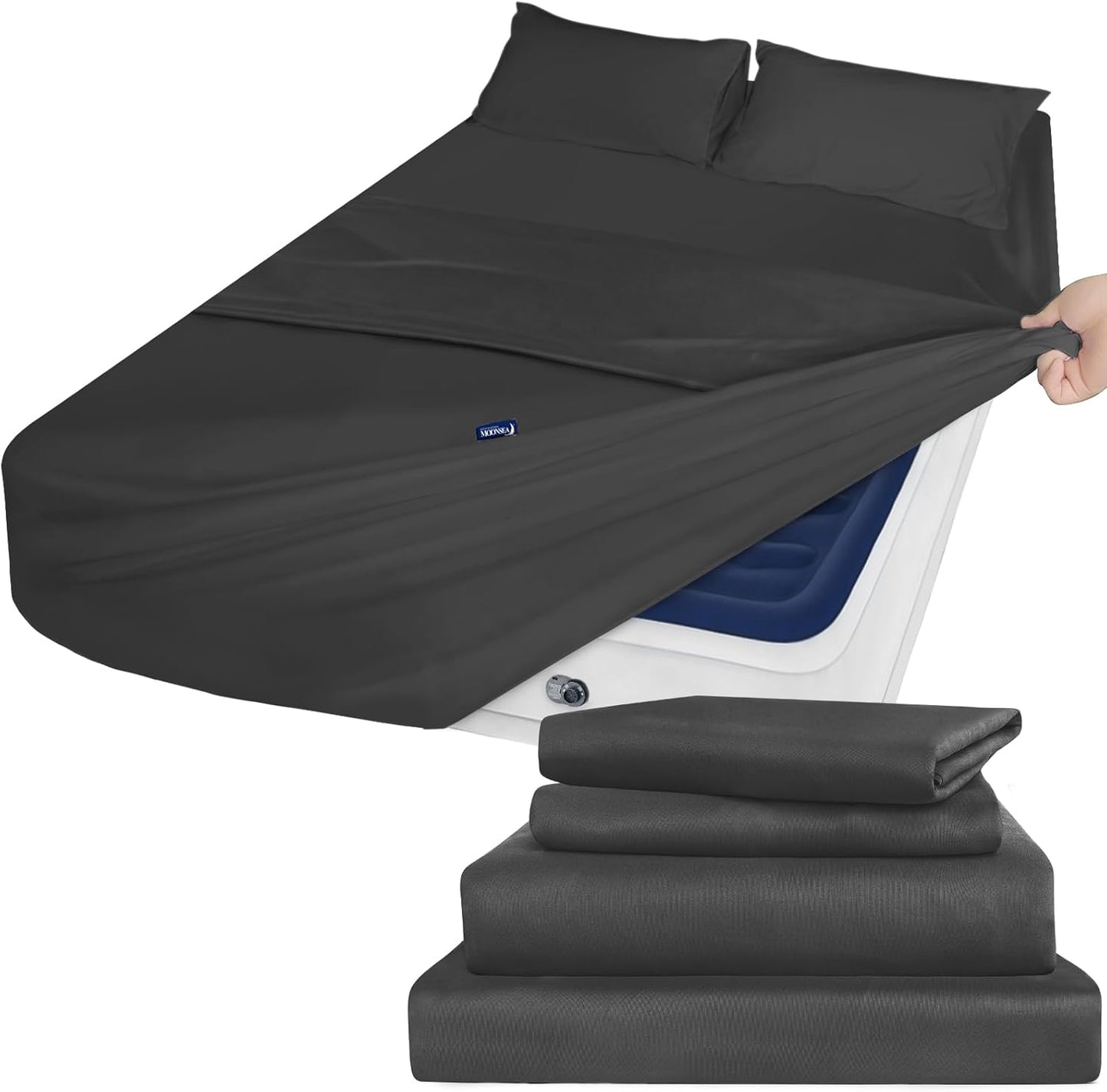 Moonsea Deep Pocket Twin Sheets Set for Kids Air Mattress