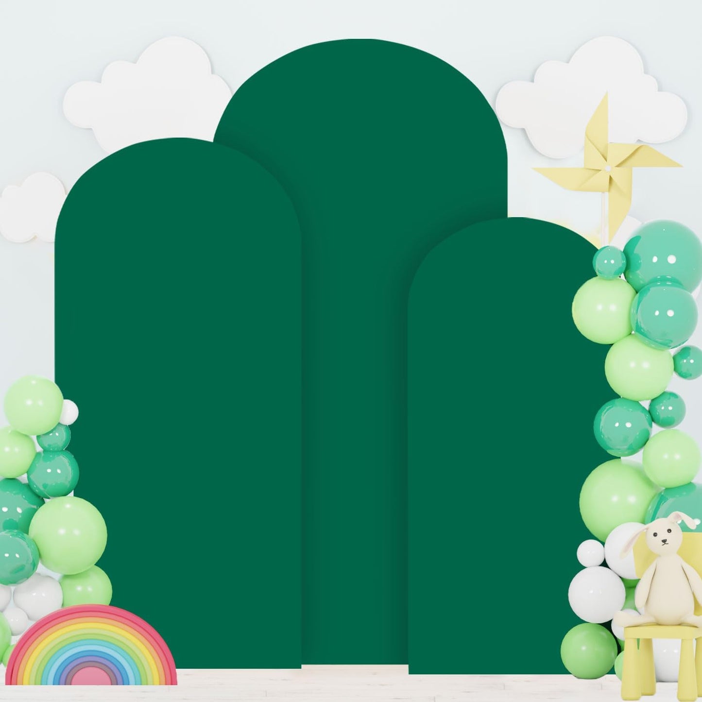FOTSHARER Green Arch Cover Set of 3 for Wedding Decoration