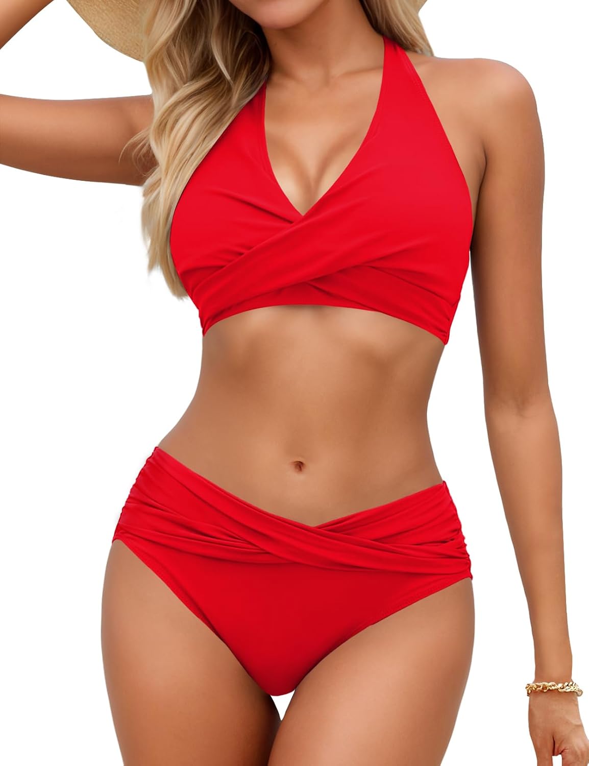 Sopliagon Women's Bikini Sets Twist Front Two Piece Swimsuit