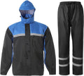 Men's Rain Suit High Visibility Reflective Work Rain Jacket Pants mesh