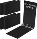 11 x 17 in 3 Ring Binders 3 in D Ring 4-Pack - Heavy Duty Organizing