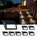 Solar Lights Outdoor Deck Step Lights 8 Pack - Cool White Waterproof
