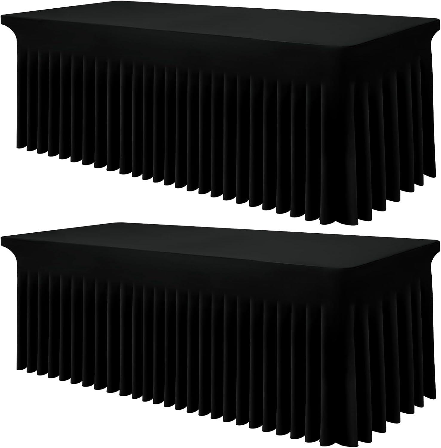 Smiry Spandex Tablecloth 2 Pack for 8FT Rectangle Tables
