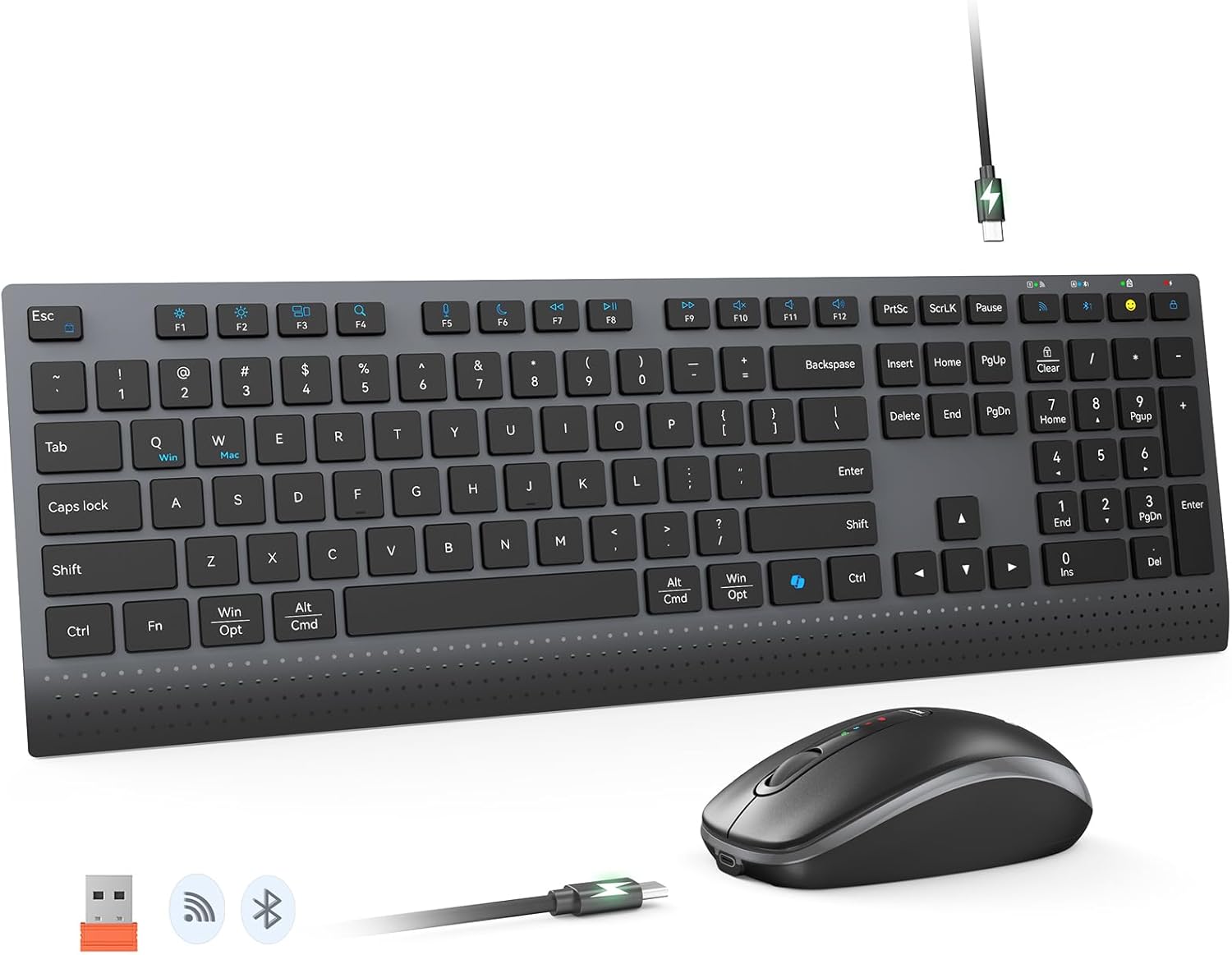 MEETION Rechargeable Wireless Keyboard & Mouse Combo