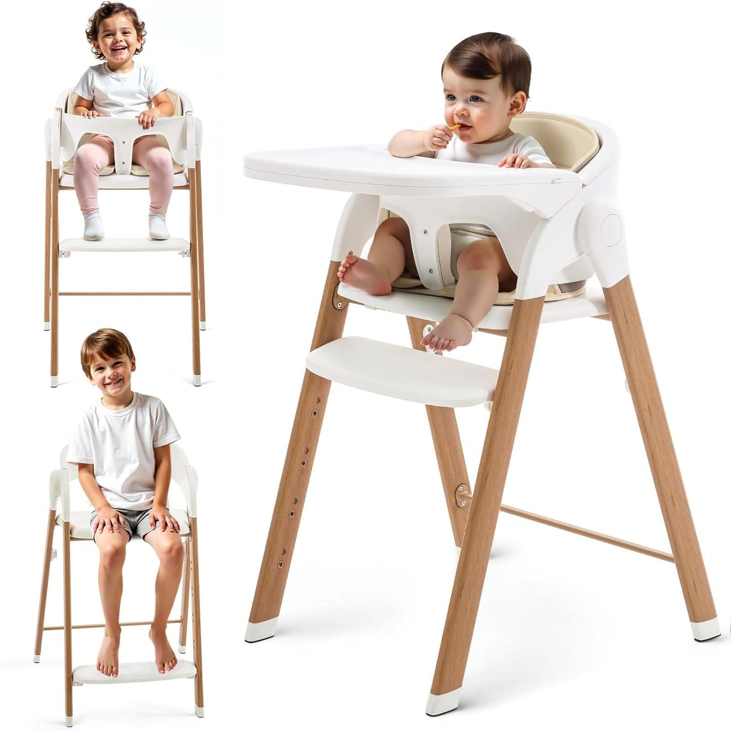 Jaoul Foldable Baby High Chair - Portable & Adjustable