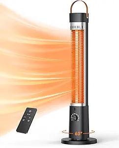 CozzyBen Electric Patio Heater with Remote Control and Timer