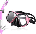 Snorkeling Gear for Adults - Dry Top Snorkel Set with Tempered Lens