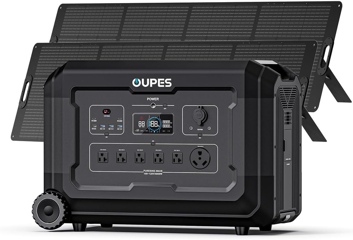 Portable Power Solution: OUPES Mega 5 4000W with Solar Panels