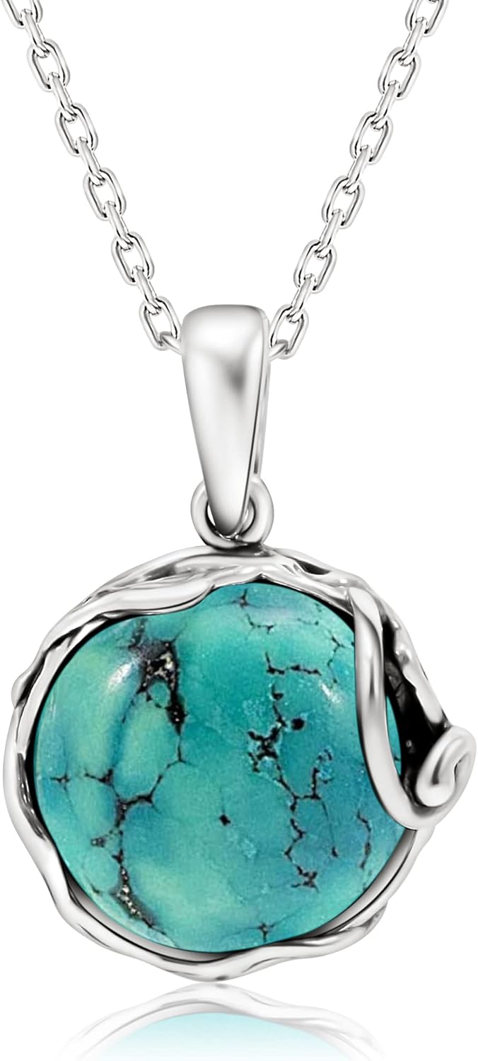 Turquoise Necklace in 925 Sterling Silver for Women - Stylish Design