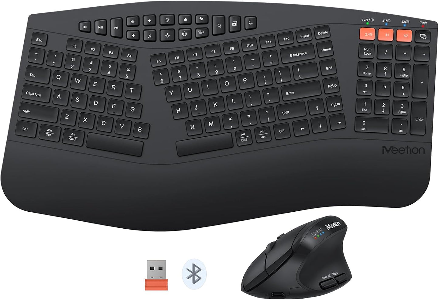 MEETION 2025 Upgrade Ergonomic Bluetooth Keyboard