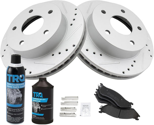 TRQ Front Performance Brake Pad & Rotor Kit for Dodge Ram 1500