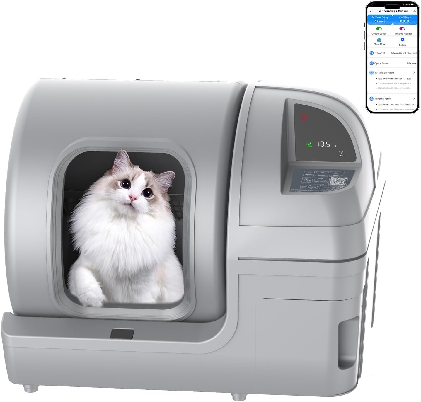 Smart Self-Cleaning Cat Litter Box - Odor-Free & App-Controlled!