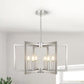 6-Light Brushed Nickel Chandelier for Modern Farmhouse Style