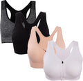 Hiking Gril Women's Zip Front Sports Bra Wireless - Post-Surgery