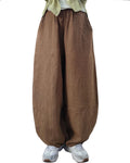 IXIMO Women's Casual Cotton Linen Baggy Pants - Relaxed Lantern Fit 10
