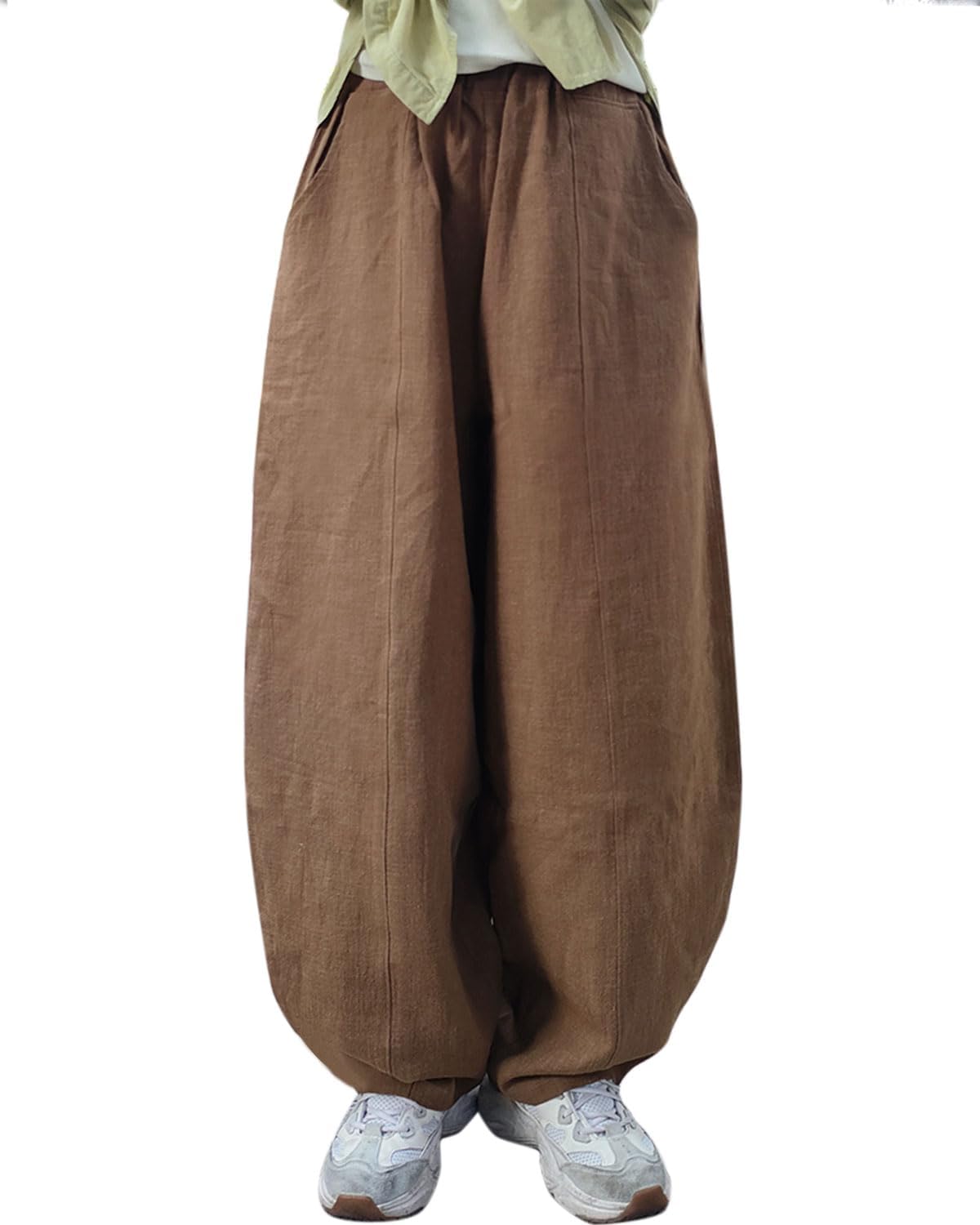 IXIMO Women's Casual Cotton Linen Baggy Pants for Relaxed Style