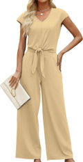 V Neck Crop Top Wide Leg Pant Set - Breathable Summer Two-Piece