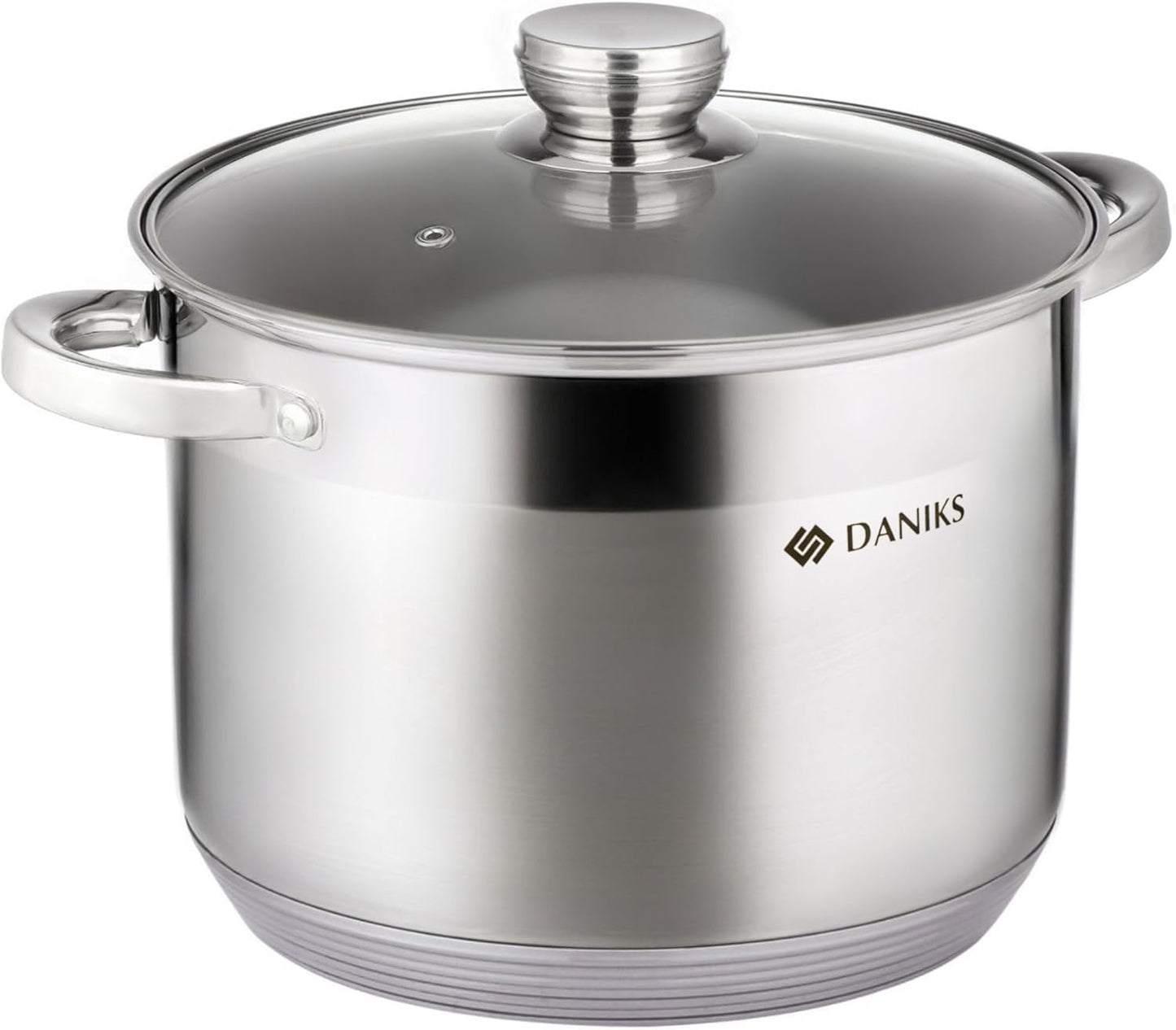 Daniks 10 Quart Stainless Steel Stock Pot with Glass Lid