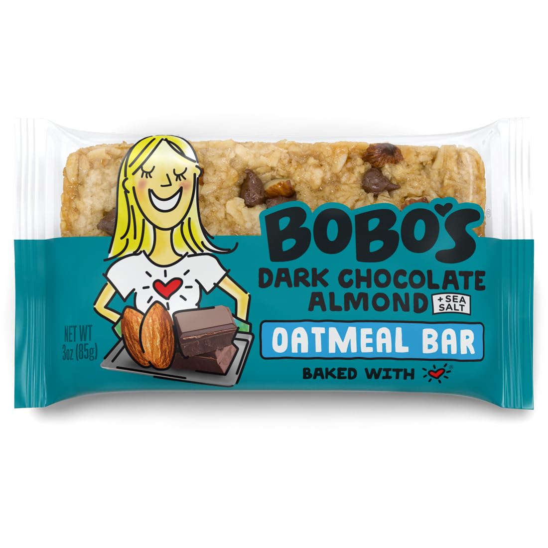 Bobo's Oatmeal Bars Dark Chocolate Almond Sea Salt Pack of 12