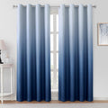 Navy Blue Ombre Blackout Curtains for Stylish Room Darkening