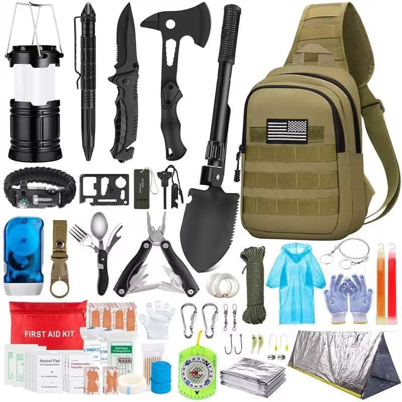 Emergency Survival Kit with 151 Pcs Essential Gear for Adventures