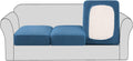 Super Stretch Couch Cushion Covers Set of 3 - Dusty Blue - Durable Fit