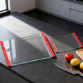 Tempered Glass Cutting Board Set Red - 2PCS with Juice Grooves