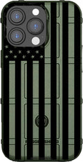 OD Green Reversed US Flag Rugged Shield Case for iPhone 14 Pro