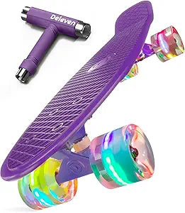 Deleven 22in Skateboard with LED Wheels for All Ages