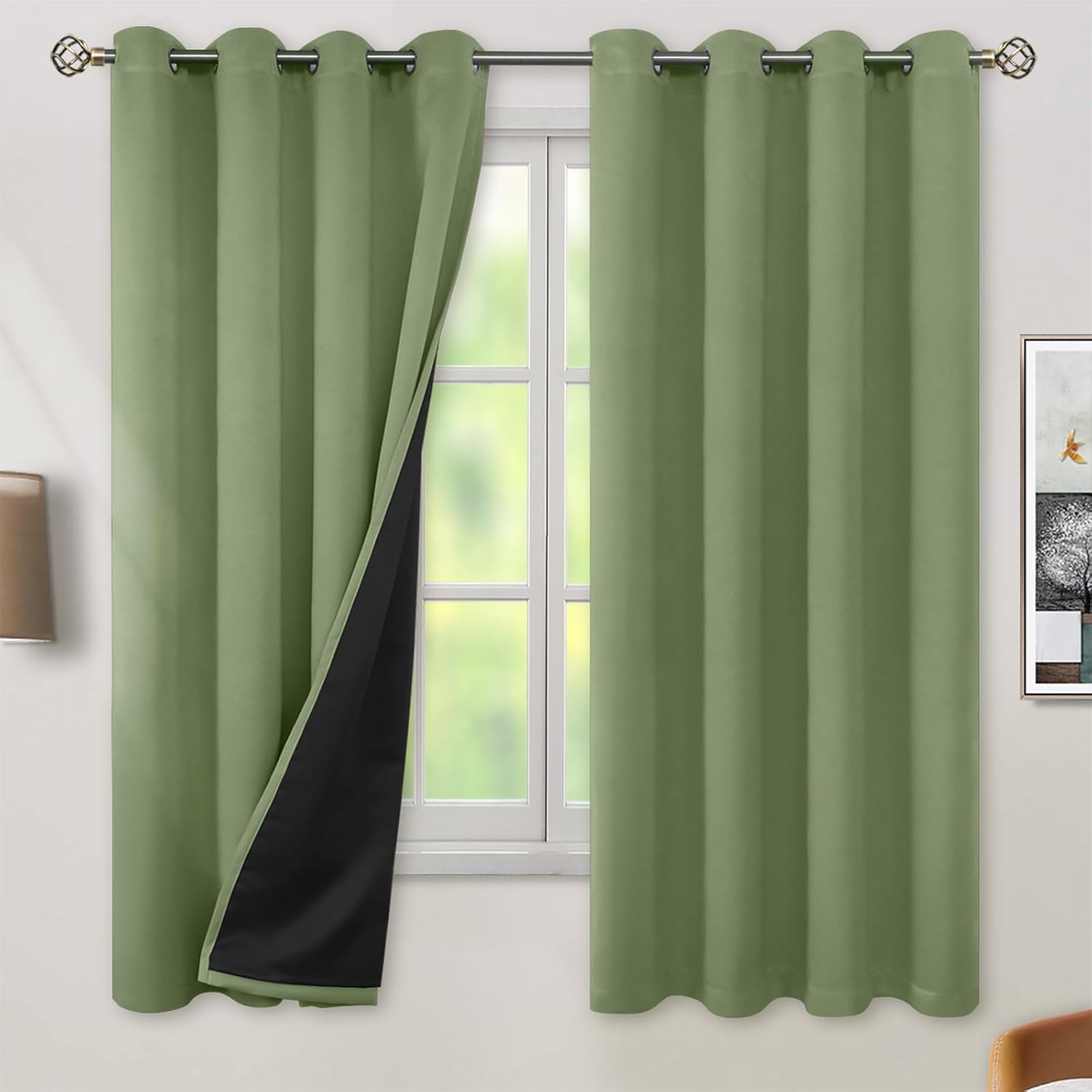 BGment Thermal Insulated Blackout Curtains for Bedroom 52x63