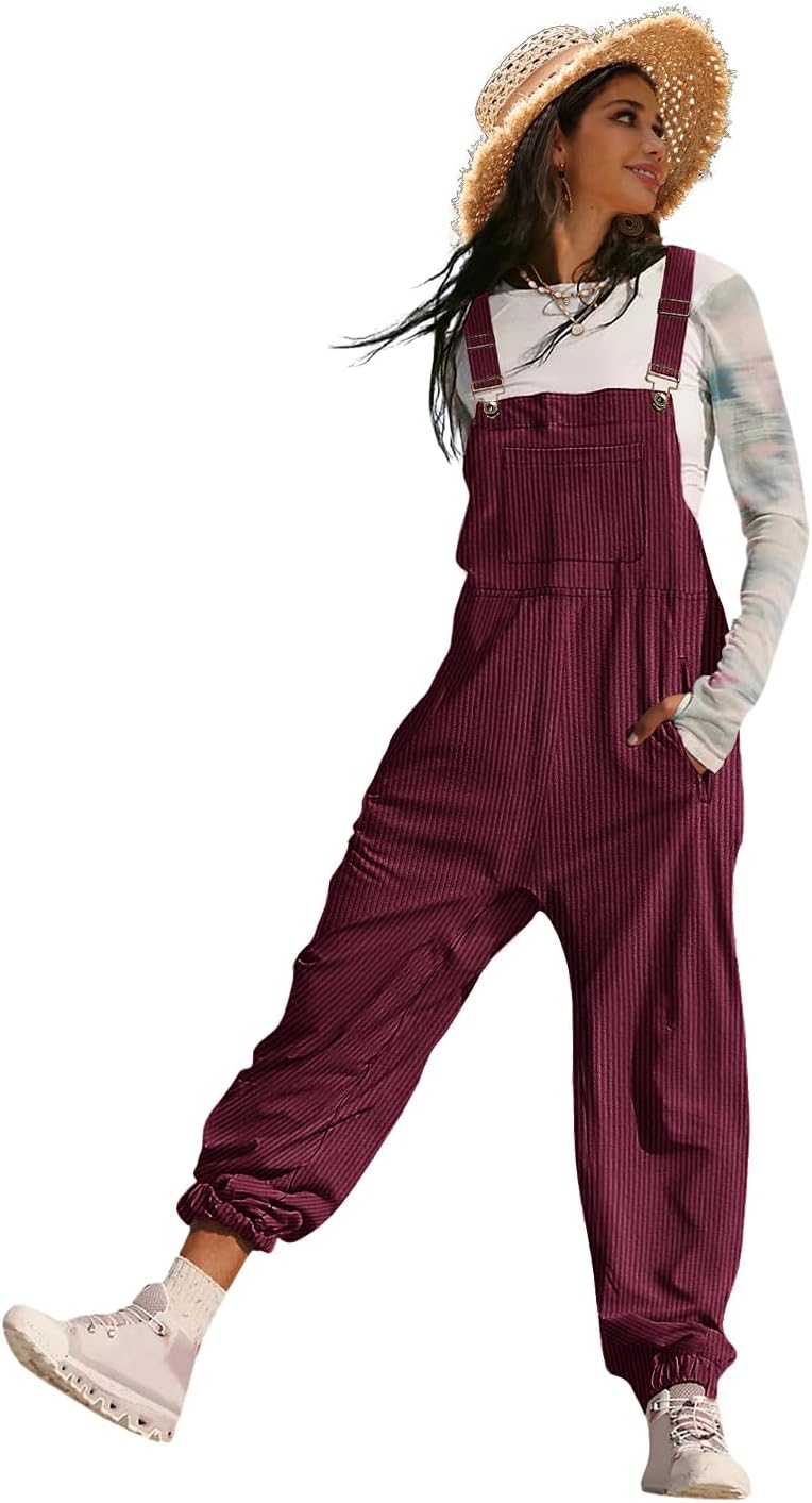 YESNO Women's Casual Corduroy Overalls for Stylish Comfort