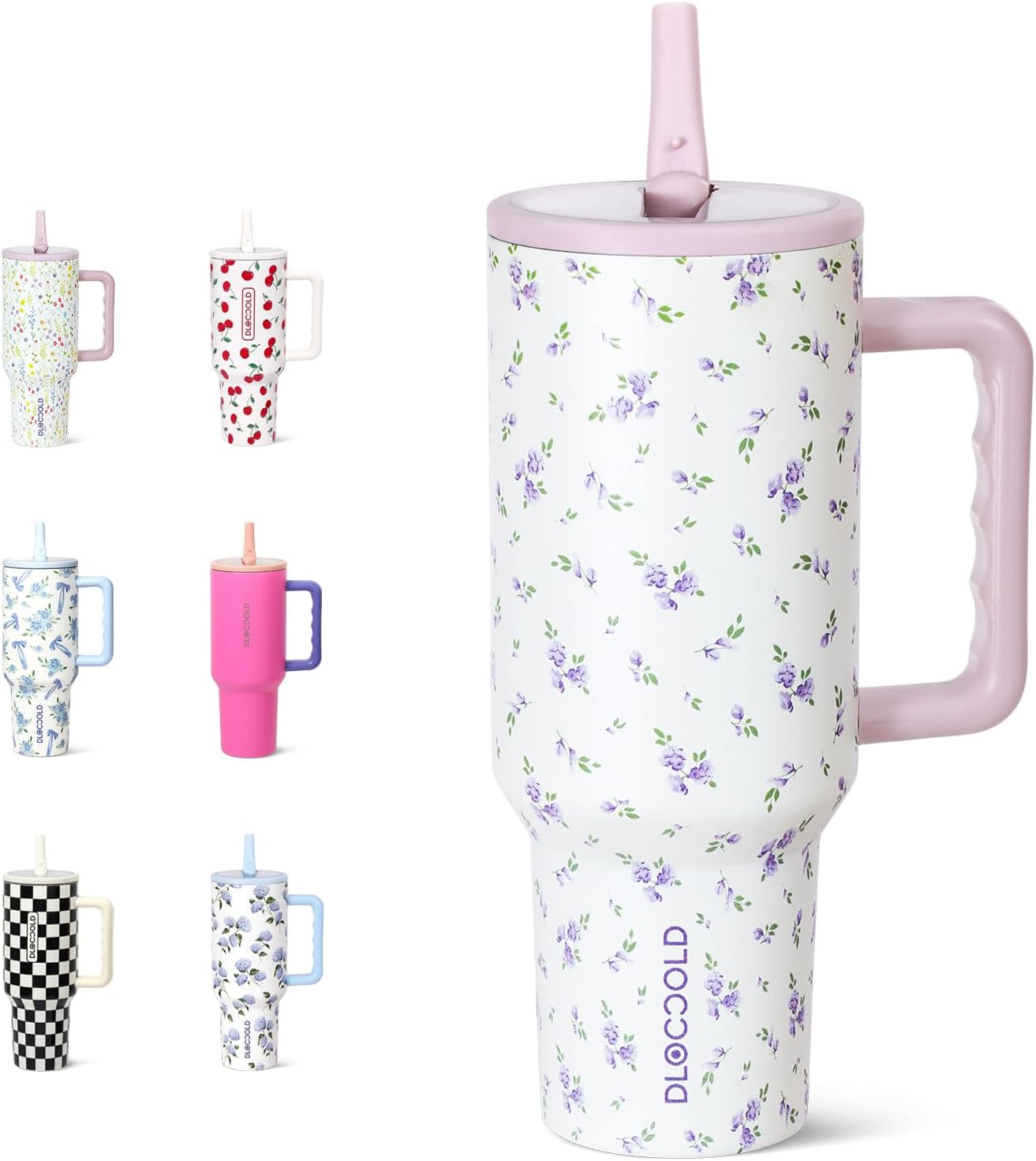 DLOCCOLD 40 oz Tumbler with Handle & Flip Straw for Hydration