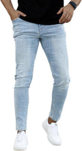 GINGTTO Men's Skinny Jeans Stretch Ripped Tapered Leg (Style K24K)