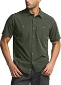 CQR Men's Short Sleeve Tactical Shirts - Breathable UPF 50+ Work Shirt