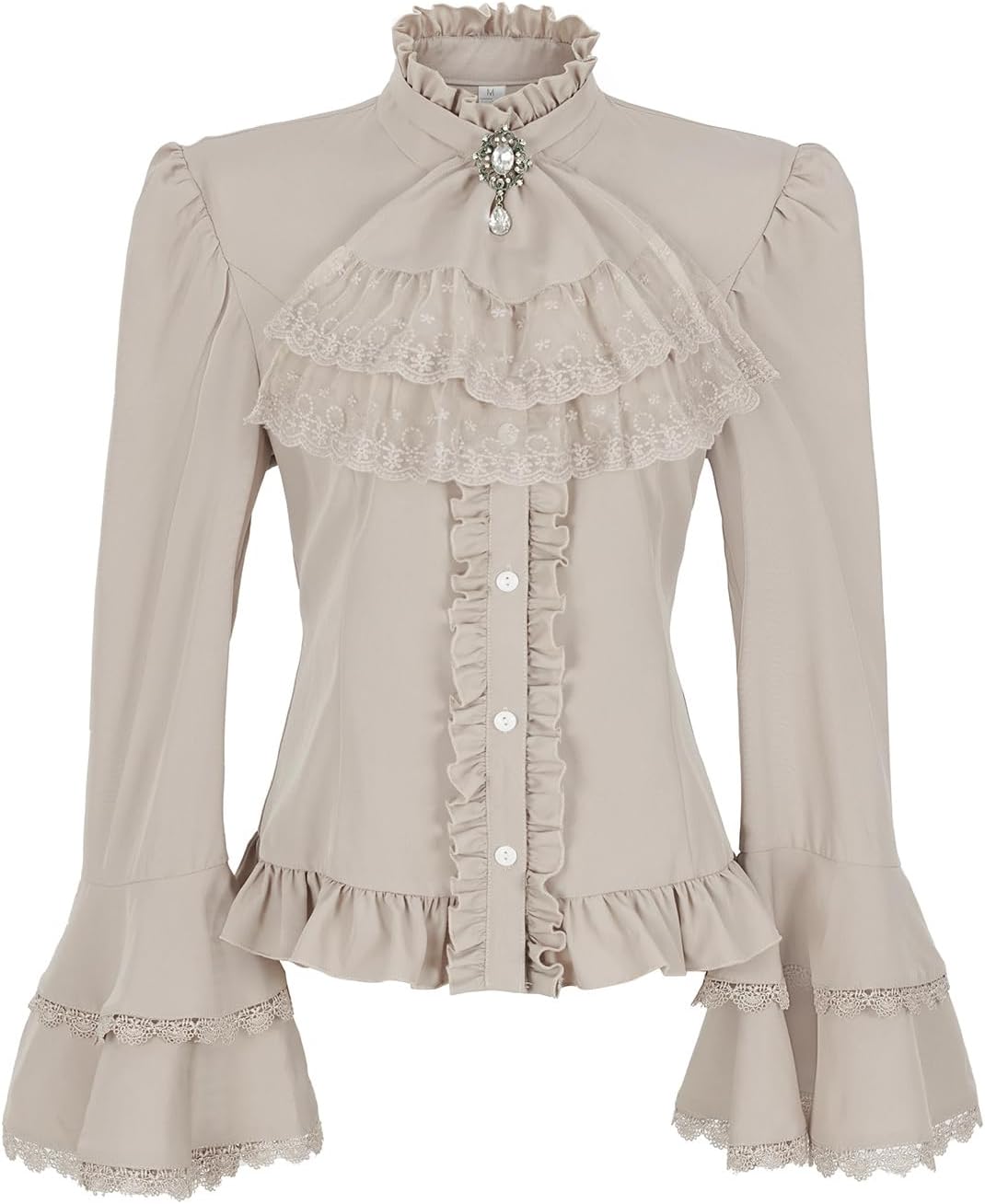 Victorian Blouse Womens Gothic Pirate Shirt with Ruffles
