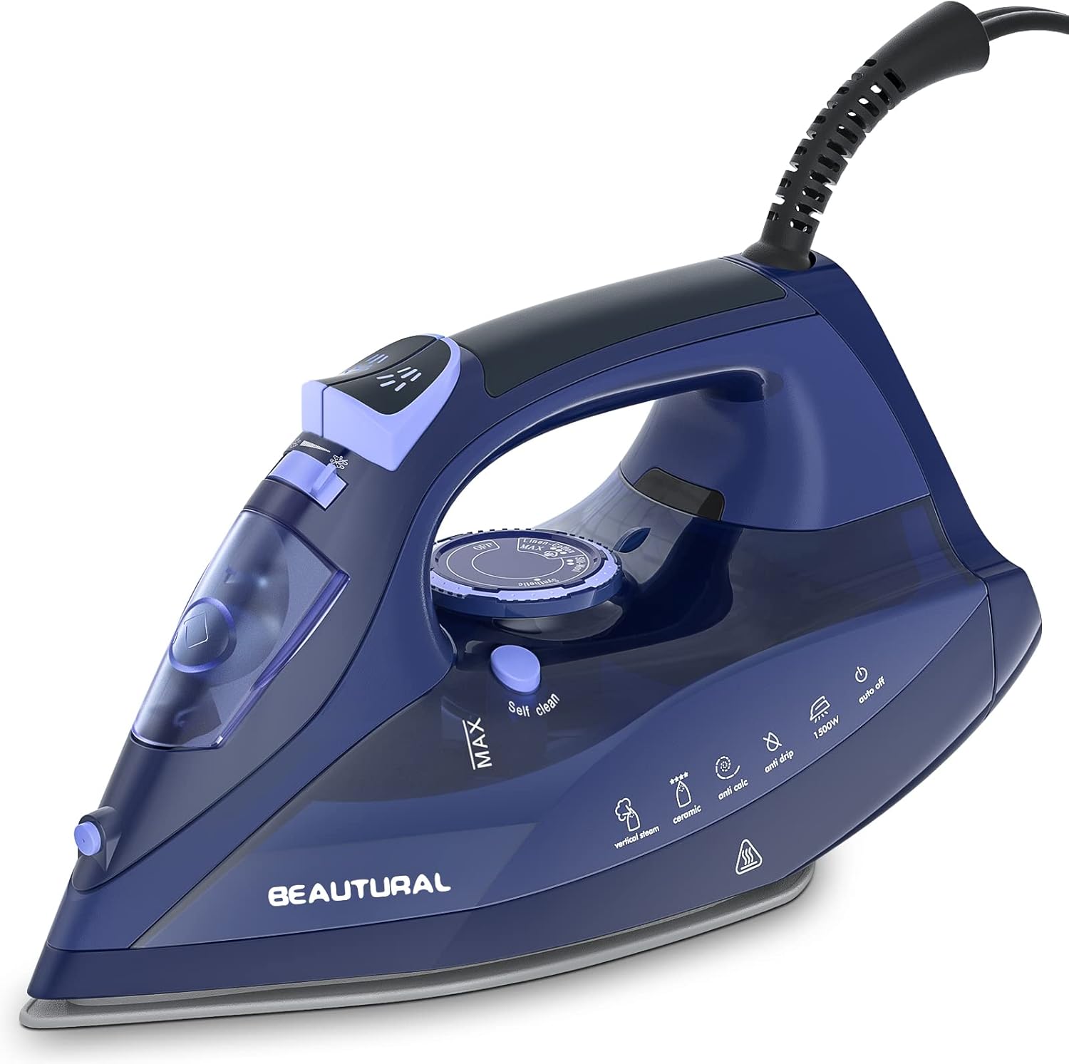 BEAUTURAL Steam Iron for Clothes with Precision Thermostat Dial