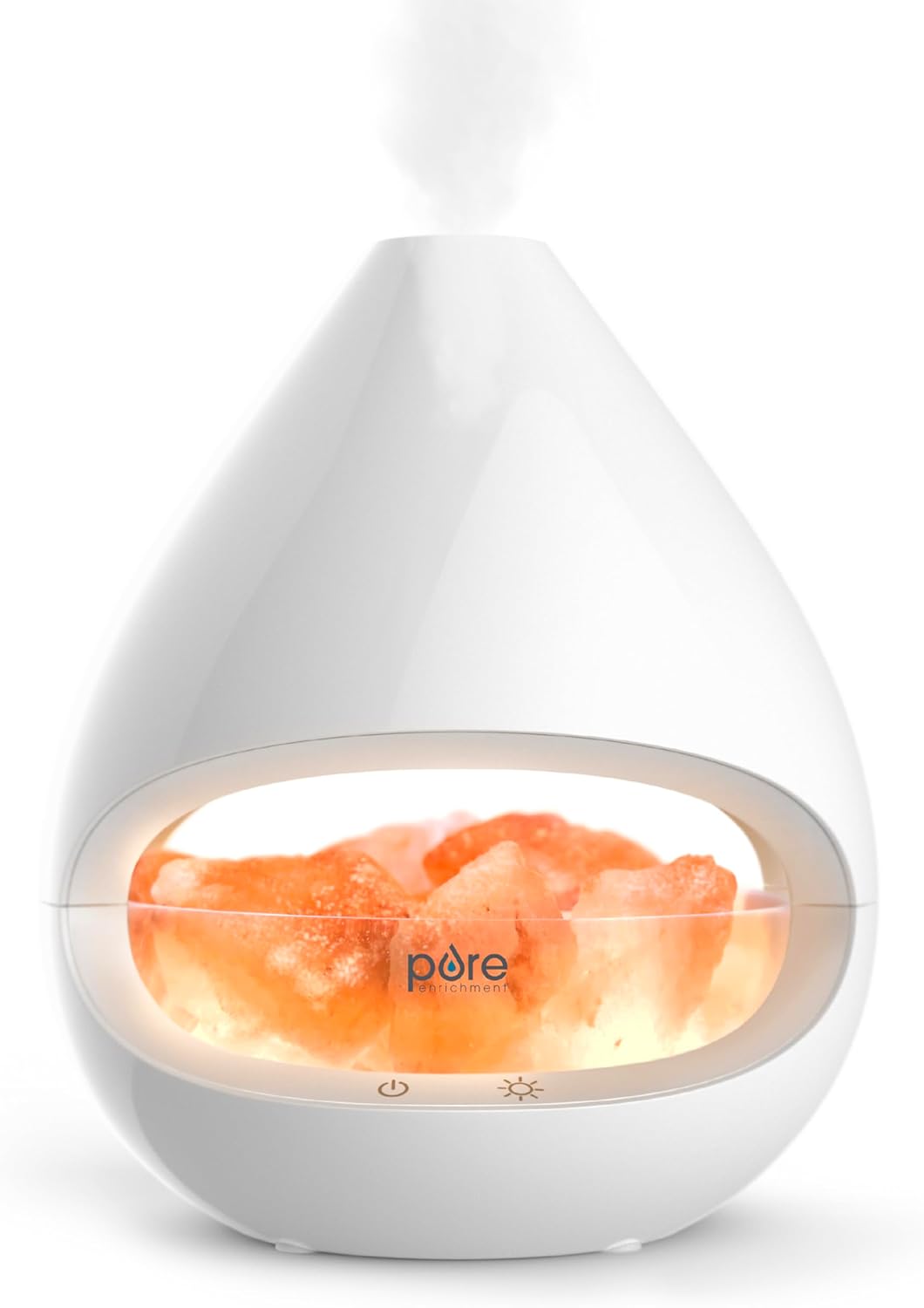 PureGlow Crystal 2-in-1 Himalayan Salt Lamp & Oil Diffuser