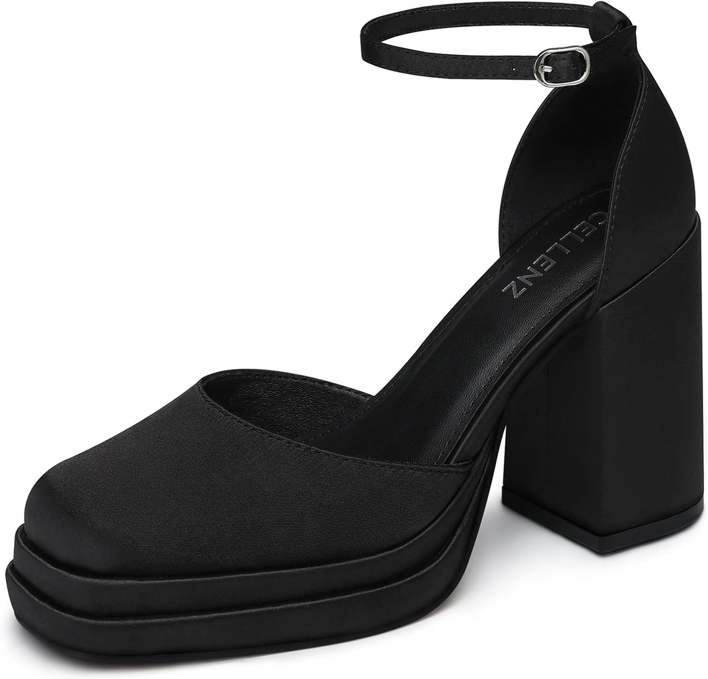 Women Chunky High Heels: Elegant Ankle Strap Platform Pumps