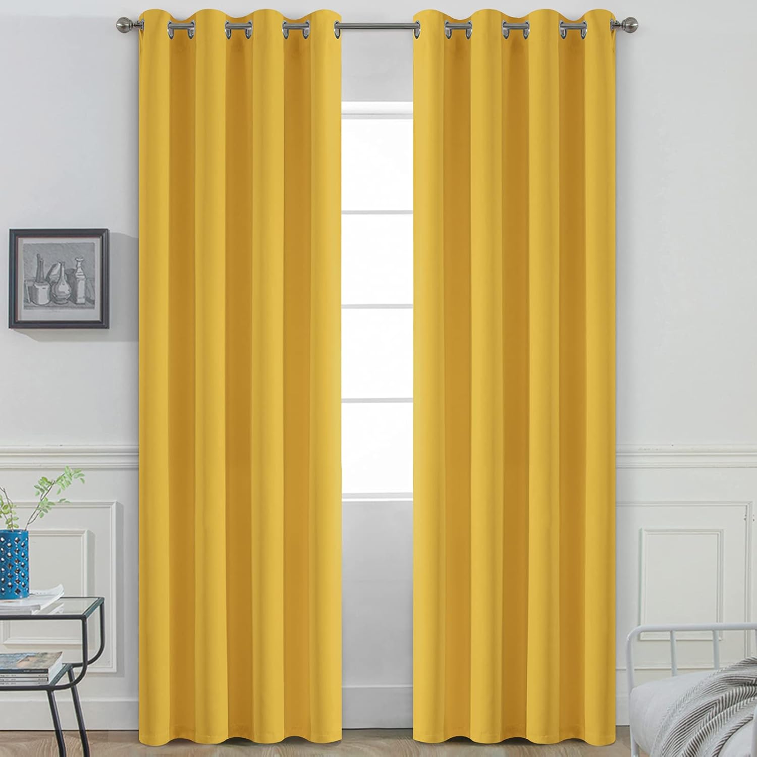 Yakamok Grommet Room Darkening Curtains for Bedroom 52x96