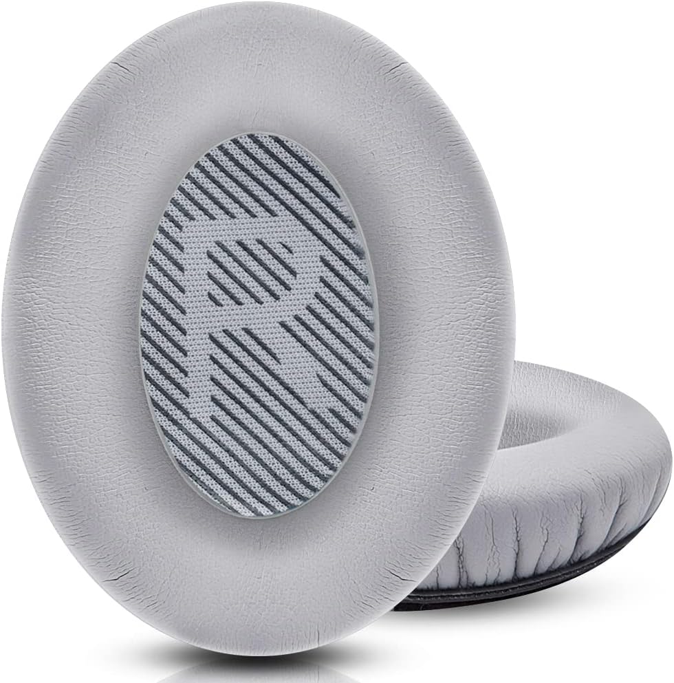 Enhance Comfort: Bose QC Headphone Ear Pads, Silver & Grey