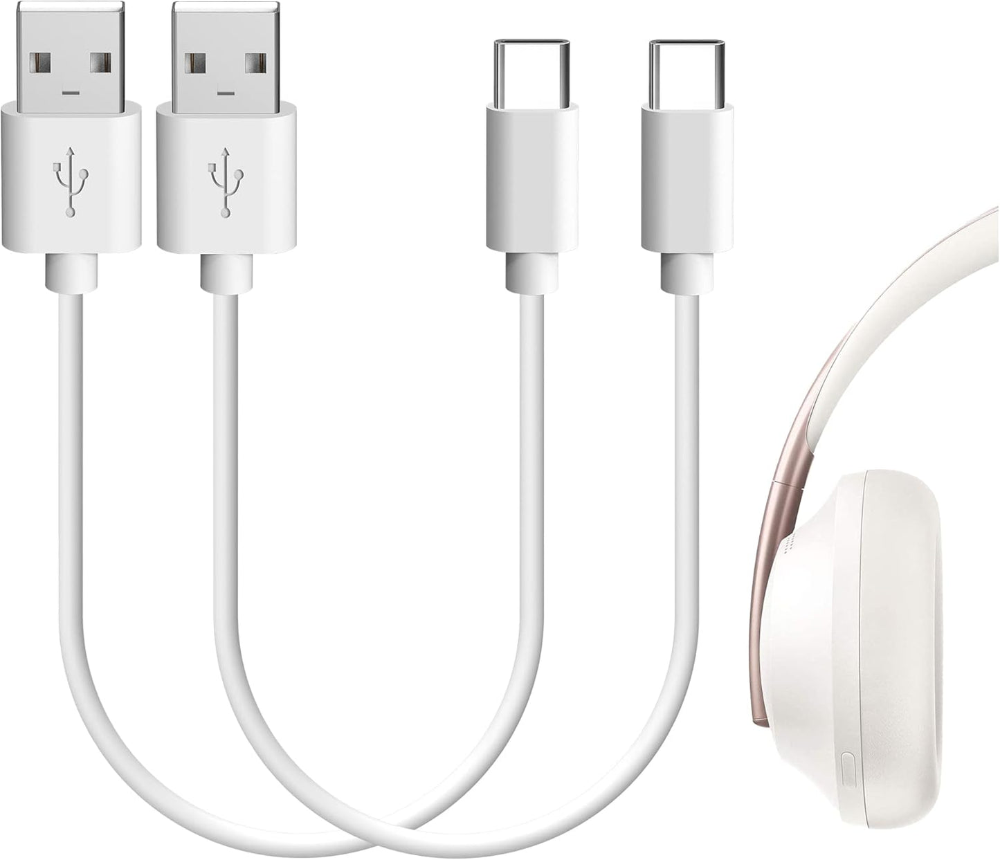 GEEKRIA Short USB-C Charger Cord for Bose Headphones