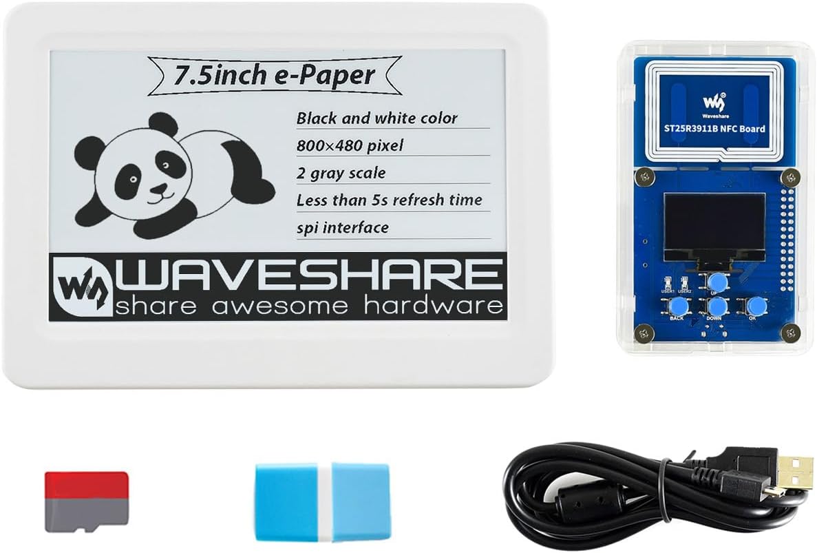Waveshare 7.5inch NFC e-Paper Eval Kit Bundle for Easy Use