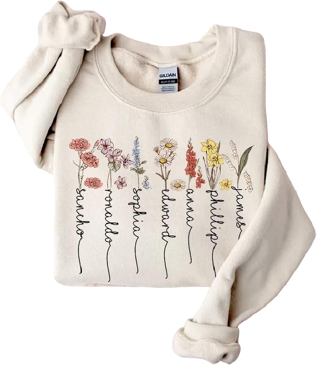 Personalized Birth Flower Sweatshirt - NAZENTI