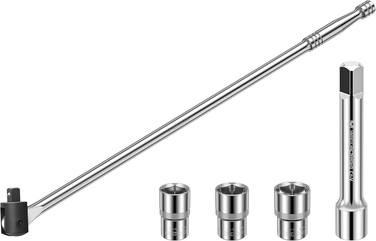 MAXPOWER 1/2-Inch Drive 24-Inch Breaker Bar with Extension Bar