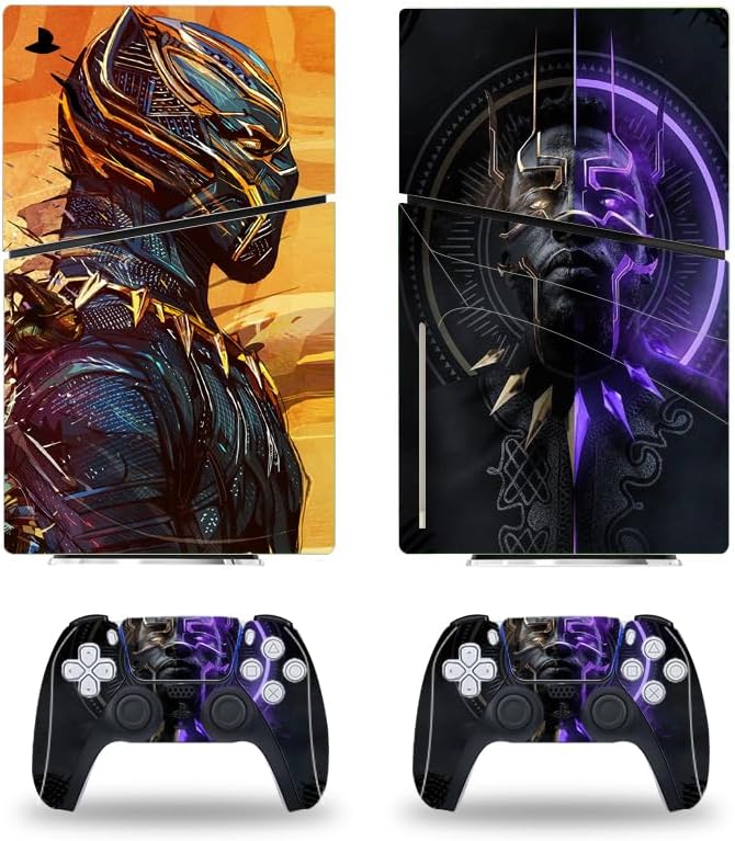 PS5 Slim Panther Purple Vinyl Skin Set