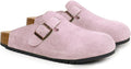 Suede Clogs Leather Mules Cork Footbed Sandals - All-Day Arch Support