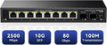 10 Port 2.5Gb Unmanaged Ethernet Switch - 8x 2.5G + 2x 10G SFP