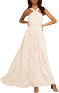 Boho Halter Neck Floral Maxi Dress - Flowy Smocked Backless Style