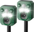 Deer Repellent Device 2 Pack - Solar Ultrasonic Animal Repeller