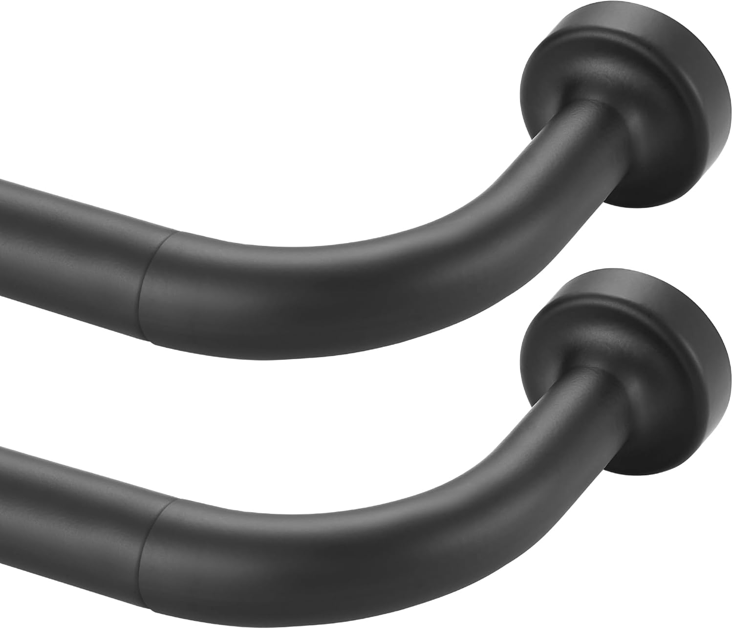 Wrap Around Curtain Rod Set for Windows 28 to 56 Inch, Black